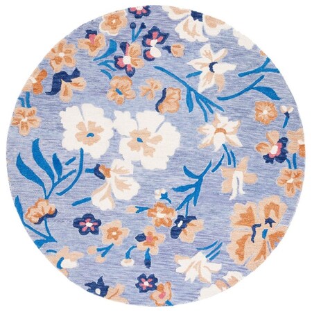 Safavieh 6 x 6 ft. Jardin Round Area Rug; Blue & Ivory JAR153M-6R